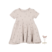 The Printed Short Sleeve Dress - Bee