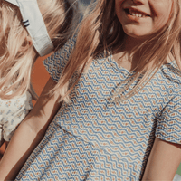 The Printed Short Sleeve Dress - Elsie Indigo