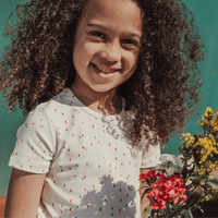 The Printed Short Sleeve Tee - Raspberry Red