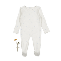 The Printed Romper - Blue Bow