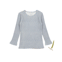 The Printed Long Sleeve Tee - Elsie Indigo