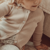 The Ribbed Cardigan - Mauve