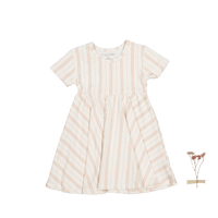 The Printed Short Sleeve Dress - Rose Stripe