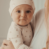 The Printed Romper + Bonnet Set - Azelea