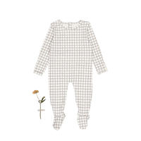 The Printed Romper - White Checkered