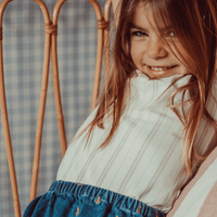 The Printed Short Sleeve Tee - Mist Stripe