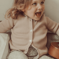 The Ribbed Cardigan - Mauve