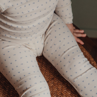 The Printed Romper + Hat Set - Mia Blue