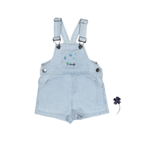 The Denim Short Overall - Raspberry Blue