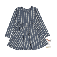 The Printed Long Sleeve Dress - Linear Stem