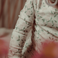 The Printed Romper + Bonnet Set - Hydrangea Pink