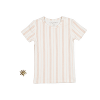 The Printed Short Sleeve Tee - Rose Stripe