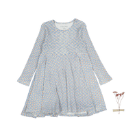 The Printed Long Sleeve Dress - Elsie Indigo
