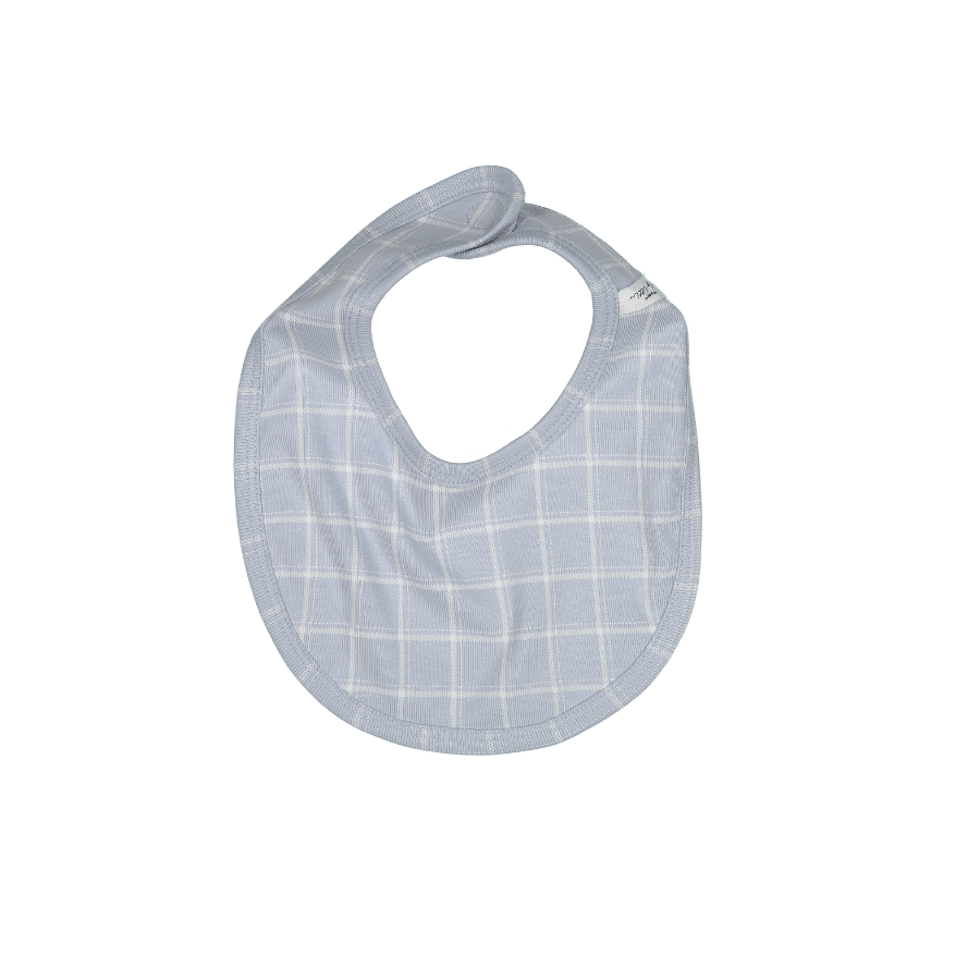 The Printed Bib Blue Grid Lovely Littles