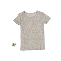 The Printed Short Sleeve Tee - Elise Ribbed