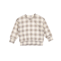 The Printed Sweatshirt - Taupe Gingham