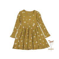 The Printed Long Sleeve Dress - Golden Floral
