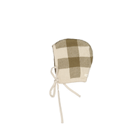 The Gingham Knit Bonnet - Golden