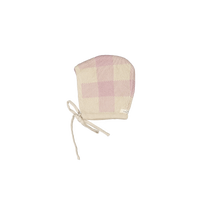 The Gingham Knit Bonnet - Mauve