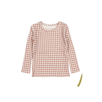 The Printed Long Sleeve Tee - Rosewood Gingham