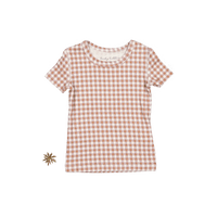The Printed Short Sleeve Tee - Rosewood Gingham