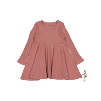 The Long Sleeve Dress - Rosewood Ribbed