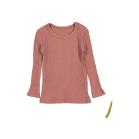 The Long Sleeve Tee - Rosewood Ribbed