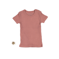 The Short Sleeve Tee - Rosewood Ribbed