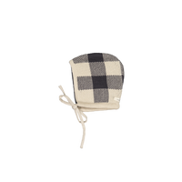 The Gingham Knit Bonnet - Steel