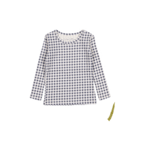 The Printed Long Sleeve Tee - Steel Gingham
