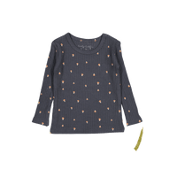 The Printed Long Sleeve Tee - Steel Mushroom