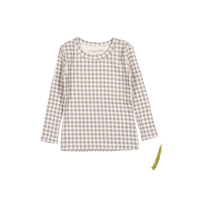 The Printed Long Sleeve Tee - Taupe Gingham