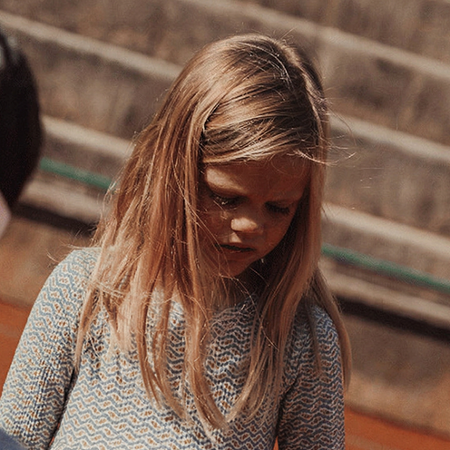 The Printed Long Sleeve Tee - Elsie Indigo