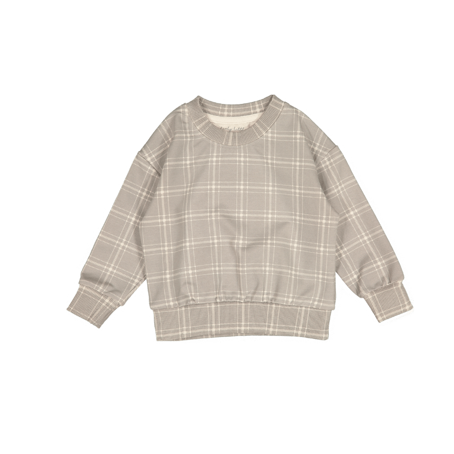 The Printed Sweatshirt - Taupe Check