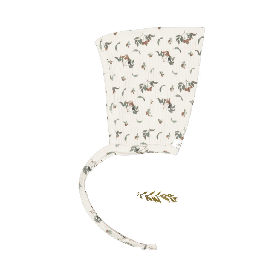 The Printed Pixie Bonnet - Burgundy Vintage Leaf