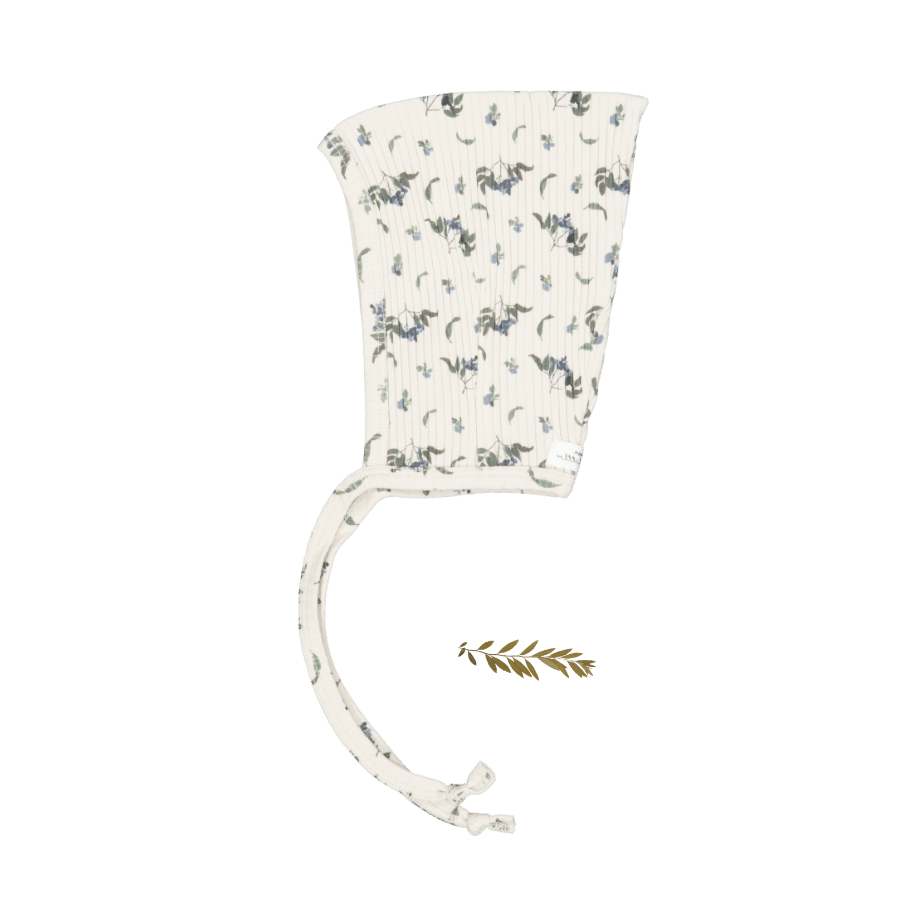 The Printed Pixie Bonnet - Blue Vintage Leaf