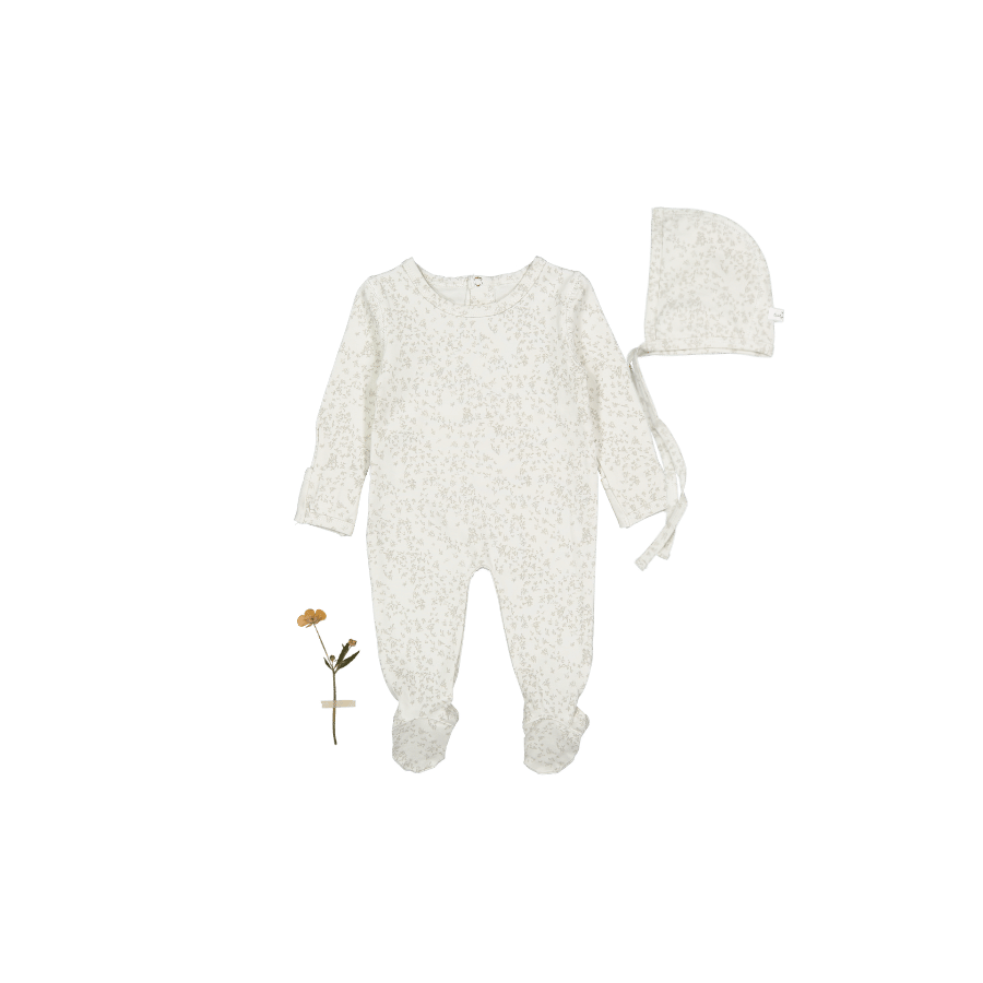 The Printed Romper + Bonnet Set - Flutter