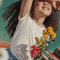 The Printed Short Sleeve Tee - Raspberry Red