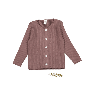 The Ribbed Cardigan - Rosewood