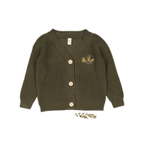 The Chunky Knit Cardigan - Olive Moss