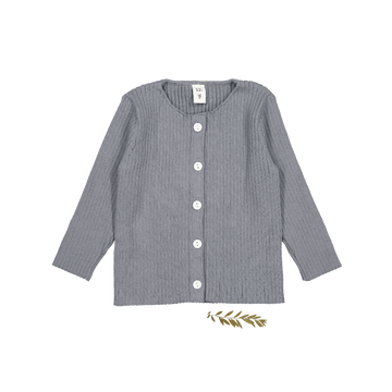 The Ribbed Cardigan - Slate