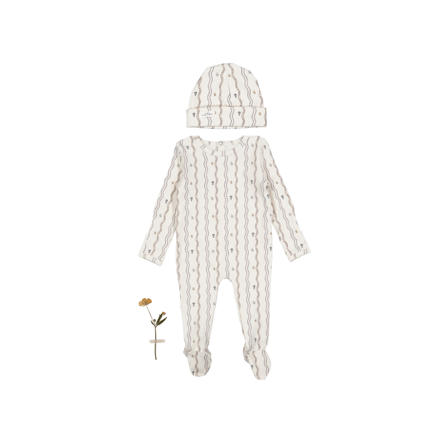 The Printed Romper + Hat Set - Meri Flora