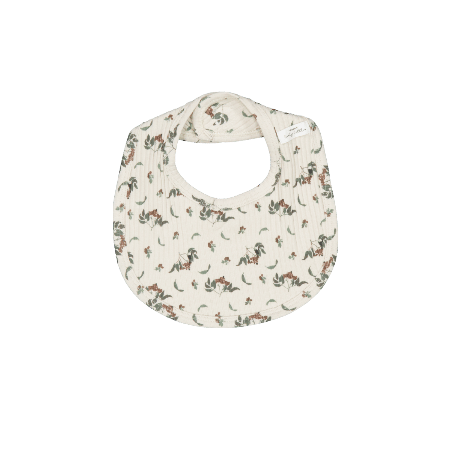 The Printed Bib - Burgundy Vintage Leaf