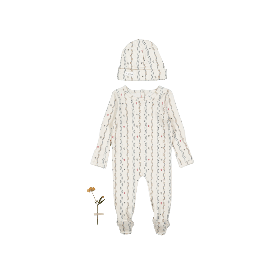 The Printed Romper + Hat Set - Meri Sea