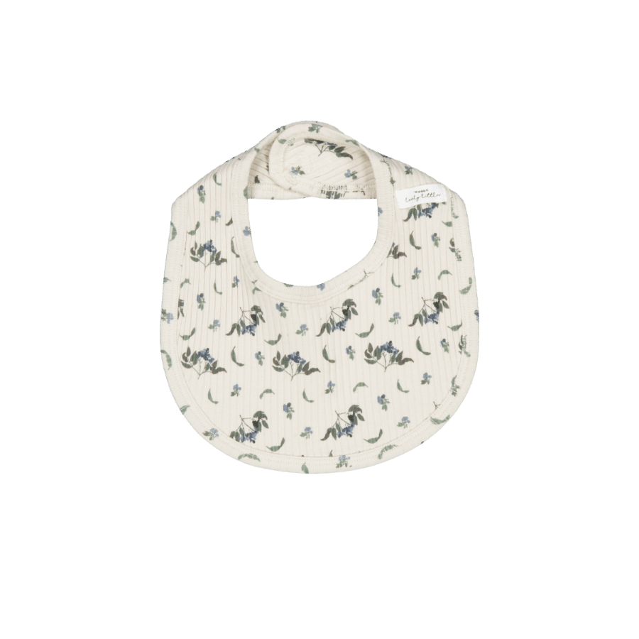The Printed Bib - Blue Vintage Leaf