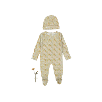 The Printed Romper + Hat Set - Meadow