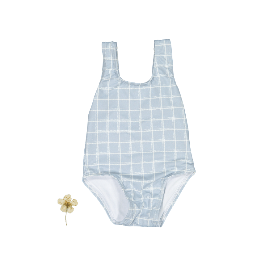 The Printed Swimsuit - Blue Grid