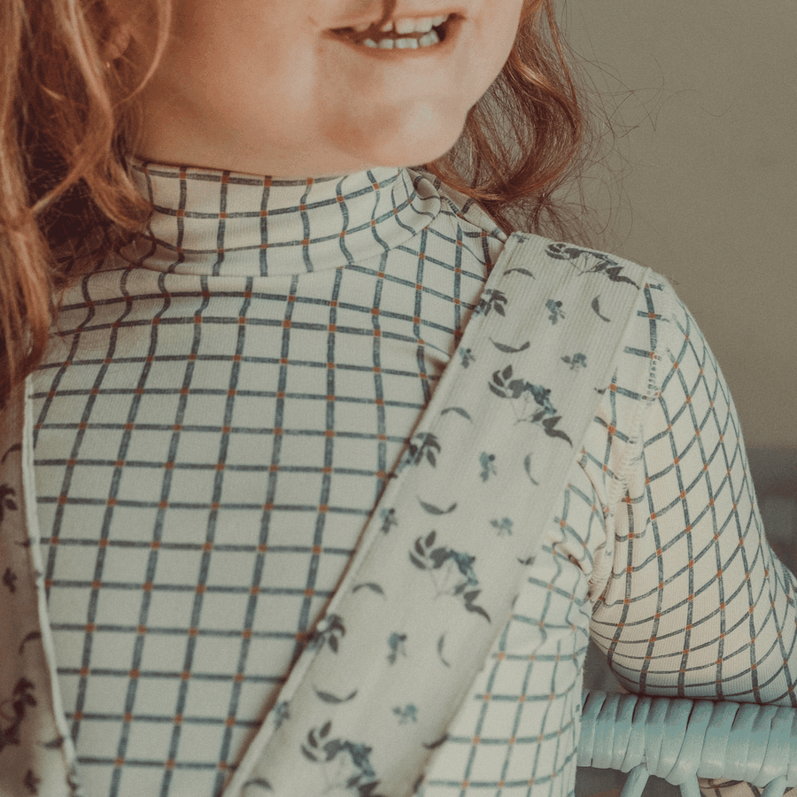 The Printed Turtleneck - White Checkered