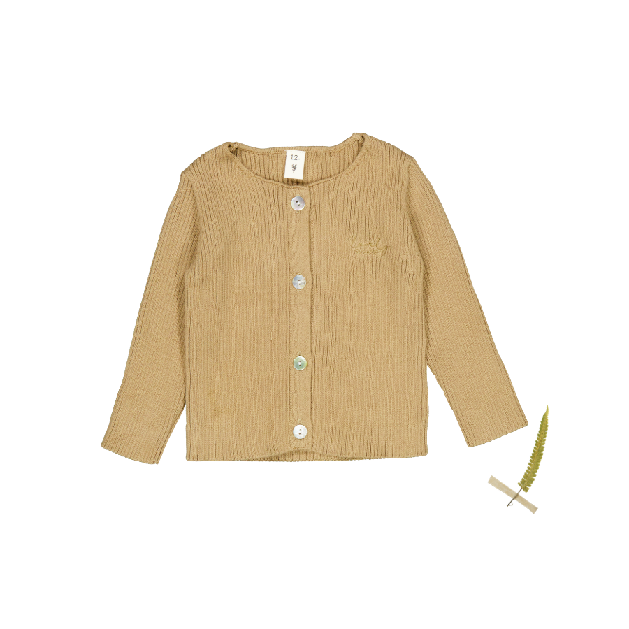 The Ribbed Cardigan - Golden