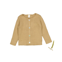 The Ribbed Cardigan - Golden